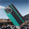 Чохол для iPhone 13 Pro Max, Carbon Fiber MagSafe, чорний / синій