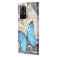 Откидной чехол для Xiaomi Redmi Note 12S, Wallet Butterfly, синий