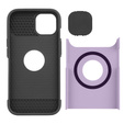 Чохол ERBORD MagSafe Cam Slider, фіолетовий + скло для екрану для iPhone 13 / iPhone 14