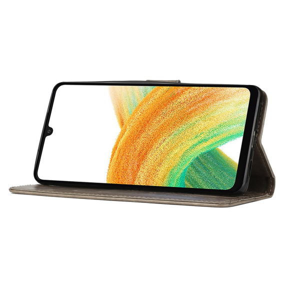 Чохол-книжка для Samsung Galaxy A25 5G, Butterfly, сірий + скло 9H 