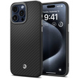 Чехол MagSafe Spigen для iPhone 15 Pro Max, Enzo Aramid, Carbon, Matte Black