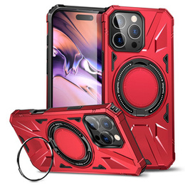 Чехол для iPhone 16 Pro Max, бронированный с подставкой и ручкой-планшетом, красный