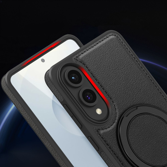 Чехол для Realme 12 Pro 5G / 12 Pro+ 5G, Leather Kickstand Ring, чёрный