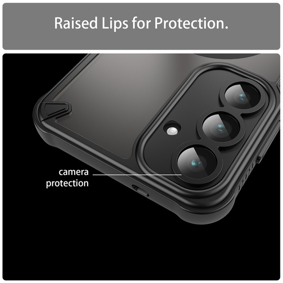 Броньований чохол для Samsung Galaxy S25 FE, для MagSafe, матовий чорний