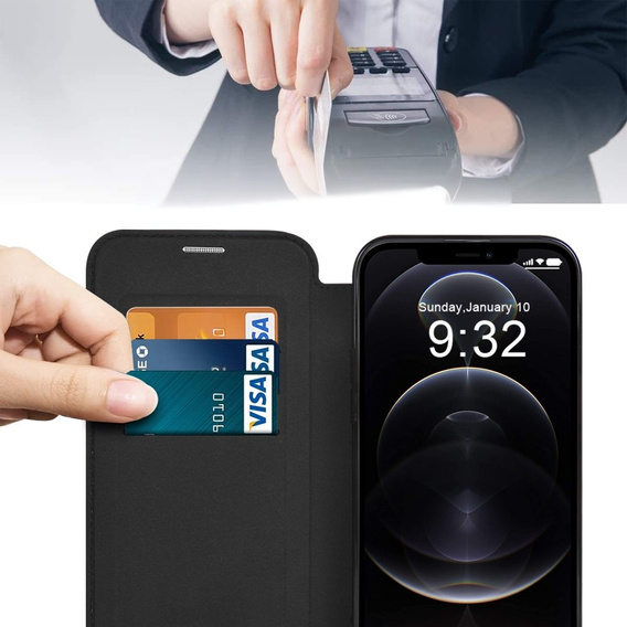 Откидной чехол для iPhone 12 Pro Max, RFID Wallet MagSafe CamShield, чёрный