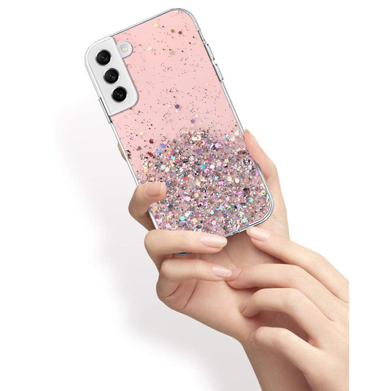 Чехол до Samsung Galaxy S22 5G, Glittery, розовый