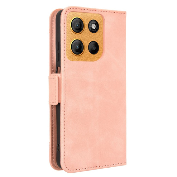 Футляр з клапаном для Motorola Moto G15 / Motorola Moto G15 Power, Card Slot, рожевий