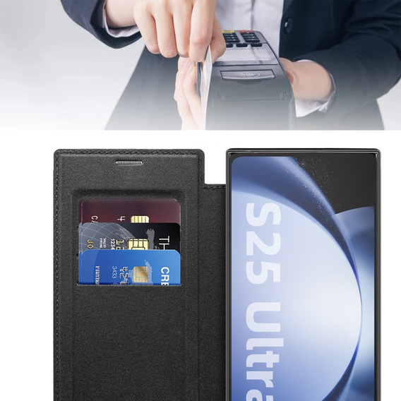 Чохол-книжка для Samsung Galaxy S25 Ultra, RFID Wallet MagSafe CamShield, чорний