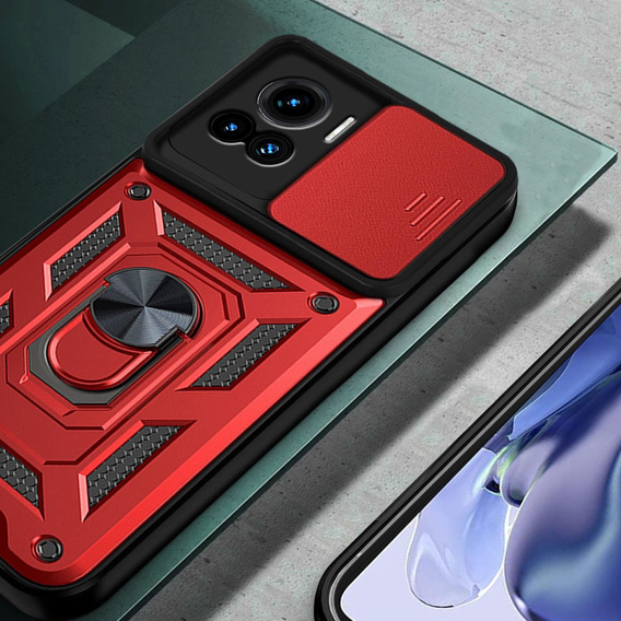 Чехол NOX Camera Slide Motorola Edge 30 Ultra 5G, CamShield Slide, красный