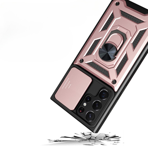 Чехол NOX Camera Slide Samsung Galaxy S23 Ultra, CamShield Slide, розовый rose gold