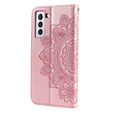 Откидной чехол для Samsung Galaxy S21 FE, Mandala, розовый rose gold