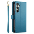 Откидной чехол для Samsung Galaxy S24 FE, Wallet Zipper Pocket, синий