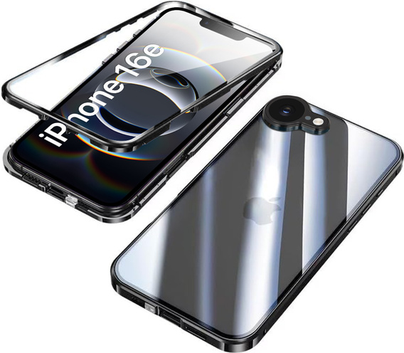 Чохол для iPhone 16E, Magnetic Dual Glass, чорний