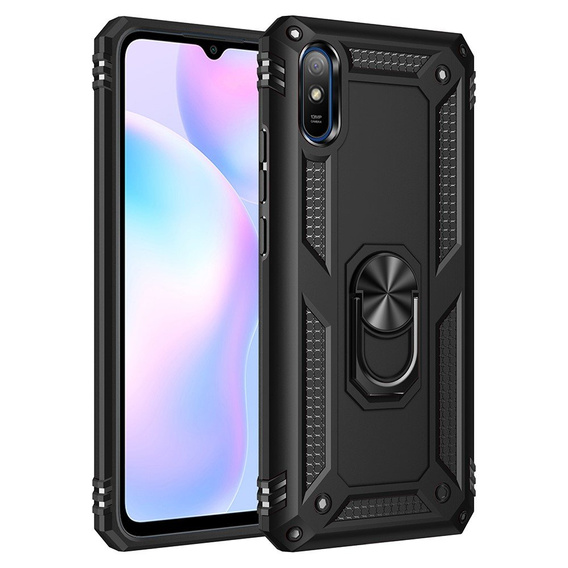 Бронированный Чехол до Xiaomi Redmi 9A, Nox Case Ring, чёрный