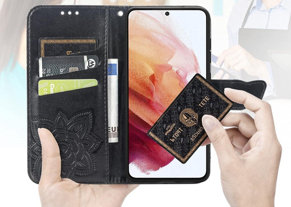 Откидной чехол для Realme Note 50, Butterfly, чёрный