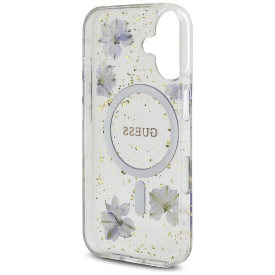 Чехол GUESS HC MagSafe Resin Flowers and Glitter для iPhone 16