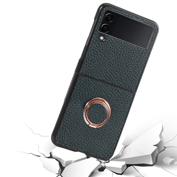 Чехол для Samsung Galaxy Z Flip 4 5G, Litchi Texture, Green