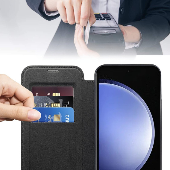 Откидной чехол для Samsung Galaxy S23 FE, RFID Wallet MagSafe CamShield, чёрный