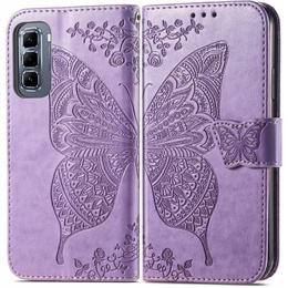 Откидной чехол для Infinix Hot 50 Pro+ 4G, Butterfly, фиолетовый