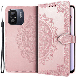 Откидной чехол для Xiaomi Redmi 12C, Mandala, розовый rose gold