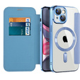 Откидной чехол для iPhone 15, RFID Wallet MagSafe CamShield, синий