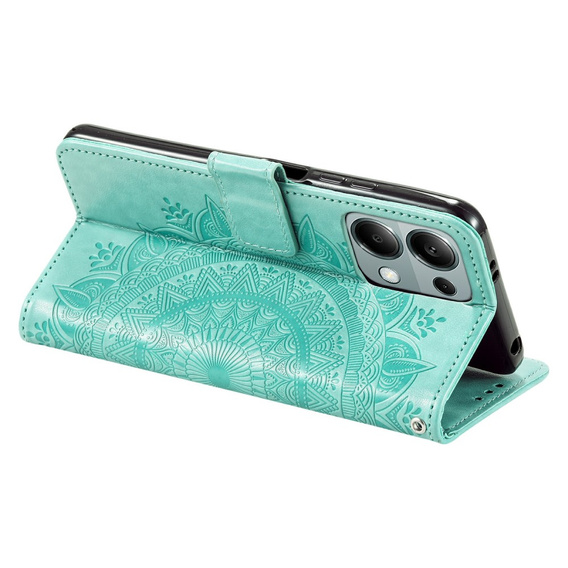 Откидной чехол для Xiaomi Redmi Note 13 Pro 4G / Xiaomi Redmi Note 14S / Xiaomi Poco M6 Pro 4G, Mandala, зелёный