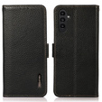 Чехол KHAZNEH RFID для Samsung Galaxy A35 5G, текстура личи, чёрный