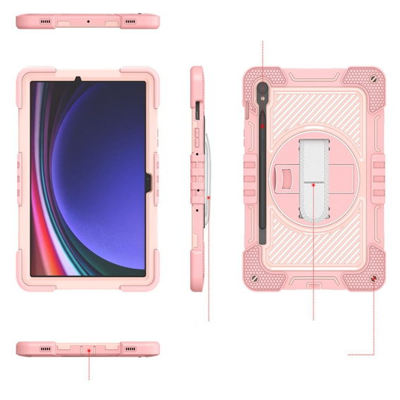 Чехол для Samsung Galaxy Tab S9, бронированный защитный, розовый