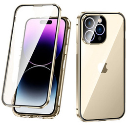Чохол для iPhone 14 Pro Max, Magnetic Dual Glass, золотий