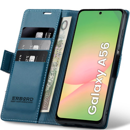 Чохол для Samsung Galaxy A56, ERBORD Glossy Litchi, гаманець з клапаном, м'яти