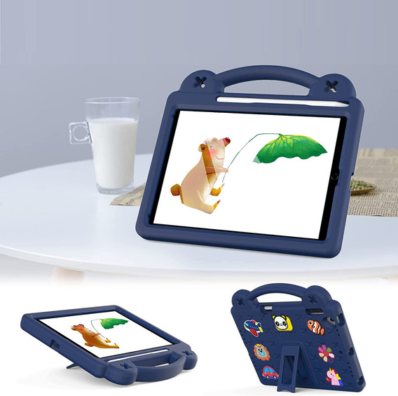Дитячий чохол для планшета iPad 9.7" 2018/2017 (6/5 gen.) / Pro 9.7" 2016, Cute Patterns, з підставкою, темно-синій