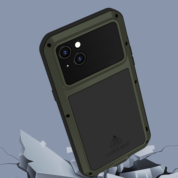 Чехол Love Mei до iPhone 14, armored with glass, зелёный