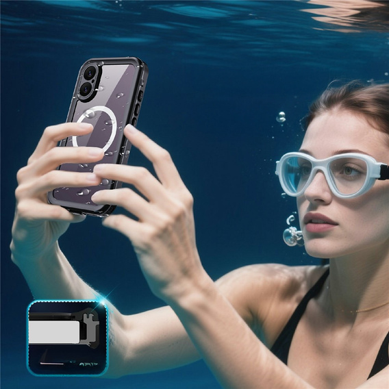 Чохол для iPhone 17, водонепроникний IP68, SHELLBOX MagSafe, чорний