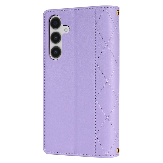чехол-крышка для Samsung Galaxy A56 5G, Rhombus Crossbody Leather, фиолетовый