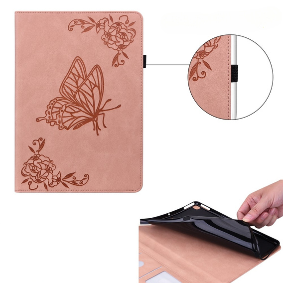Чехол для Lenovo Tab M9, Butterfly, розовый