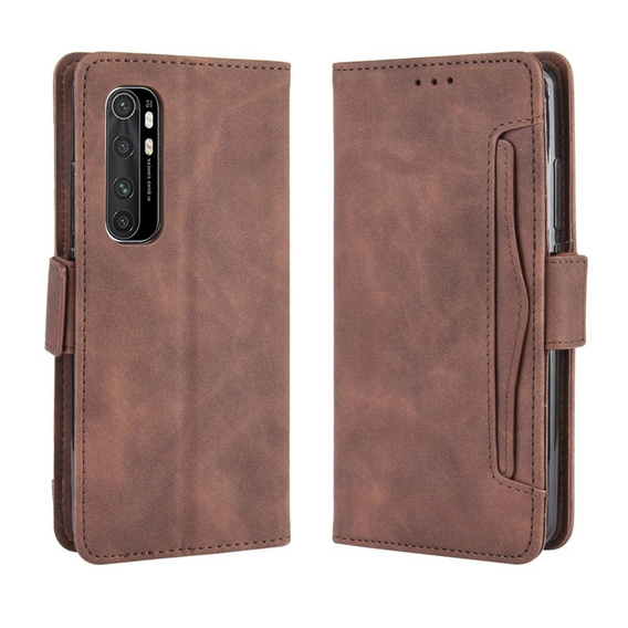 Футляр з клапаном для Xiaomi Mi Note 10 Lite, Card Slot, коричневий