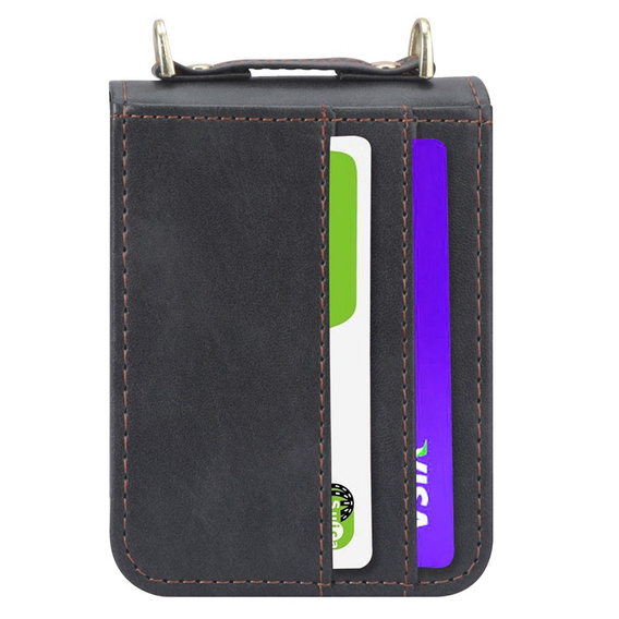Чехол Leather Card Slots для Samsung Galaxy Z Flip3 5G, Black