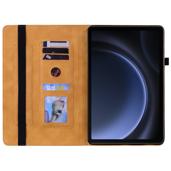 Чехол для Samsung Galaxy Tab S10 Lite / S10 FE / S9 FE, Wallet Pen Slot, жёлтая