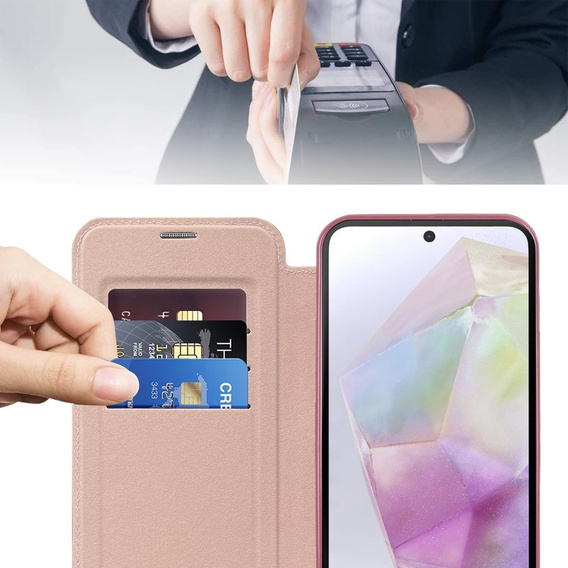 Откидной чехол для Samsung Galaxy A26, RFID Wallet MagSafe CamShield, розовый