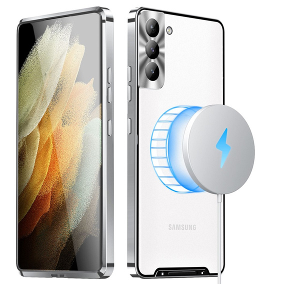 Захисний чохол для камери Samsung Galaxy S21 FE 5G, CamShield MagSafe, прозорий / сріблястий