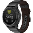 Ремешок Canvas+Leather для Garmin Fenix 5/6/6 Pro / Forerunner 935/945 - Brown