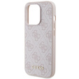 Чехол GUESS до iPhone 15 Pro Max, 4G Metal Gold Logo, розовый