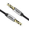 BASEUS Yiven M30 Kabel Minijack 3.5mm Aux 1.5m - Silver/Black