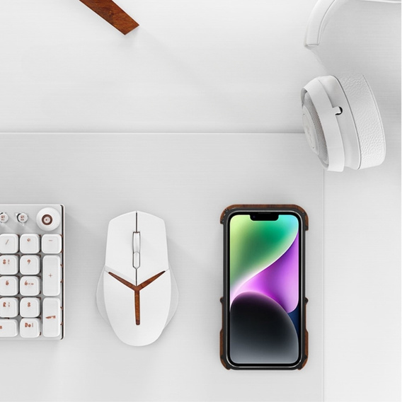 Чохол R-JUST для iPhone 14 Plus, Alu Wood Bumper, чорний