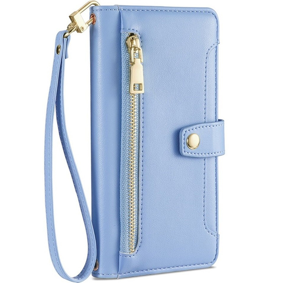 Откидной чехол для Motorola Moto G73 5G, Wallet Zipper Pocket, синий