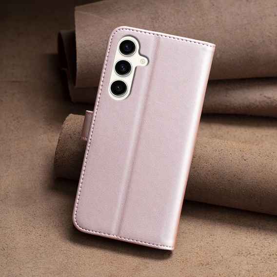 Чохол-книжка для Samsung Galaxy S23 FE, BINFEN Wallet, рожевий + скло 9H