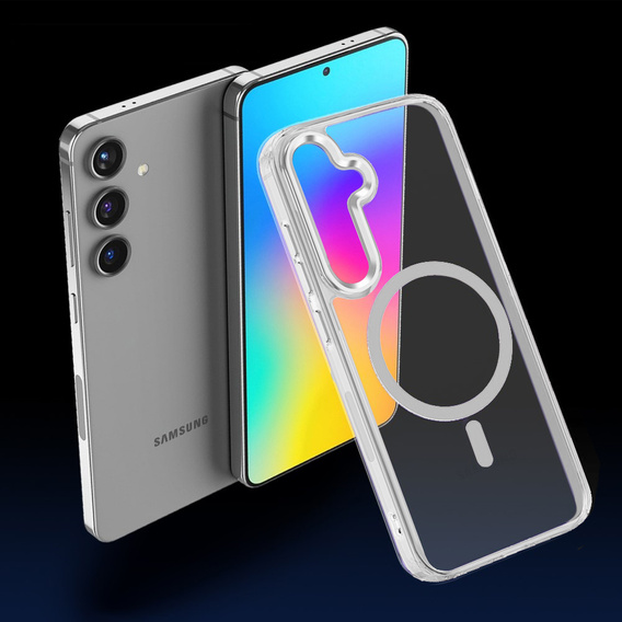 Чохол MagSafe для Samsung Galaxy S24+ Plus, гібридний чохол, Прозорий