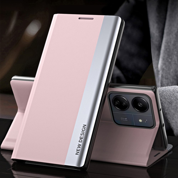 Откидной чехол для Xiaomi Redmi 13C / Poco C65, Side Magnetic, розовый
