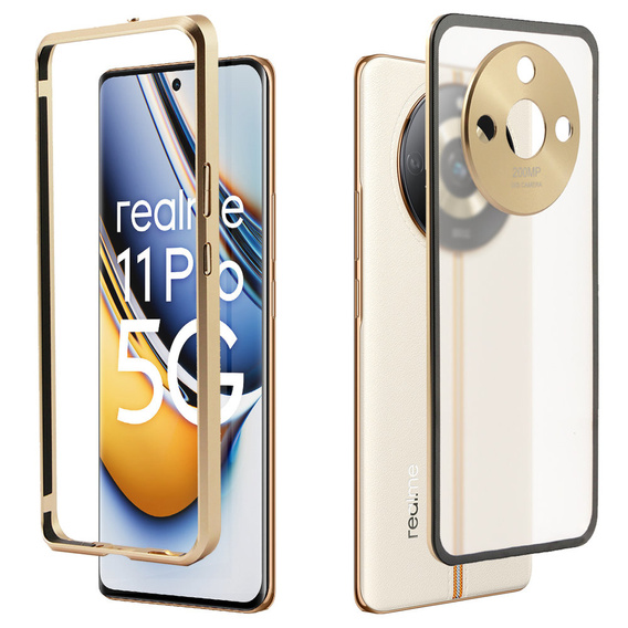 Чохол для Realme 11 Pro 5G / Pro+ 5G, Frame Case, золотий