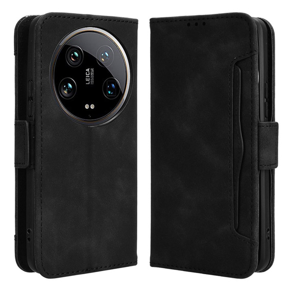 Футляр з клапаном для Xiaomi 14 Ultra, Card Slot, чорний
